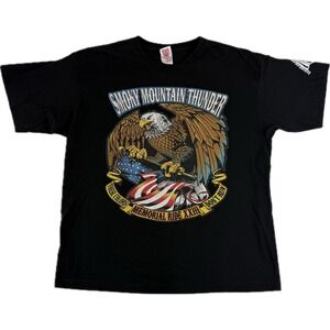 Smoky Mountain Thunder Mens XL Military Memorial Ride T-Shirt‎ Bayside USA XXIII